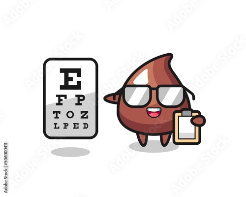 Illustration of choco chip mascot as an ophthalmology