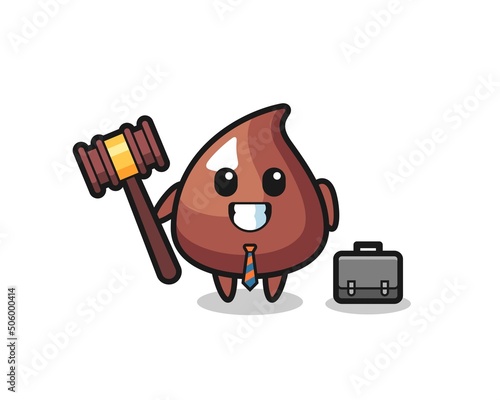 Illustration of choco chip mascot as a lawyer