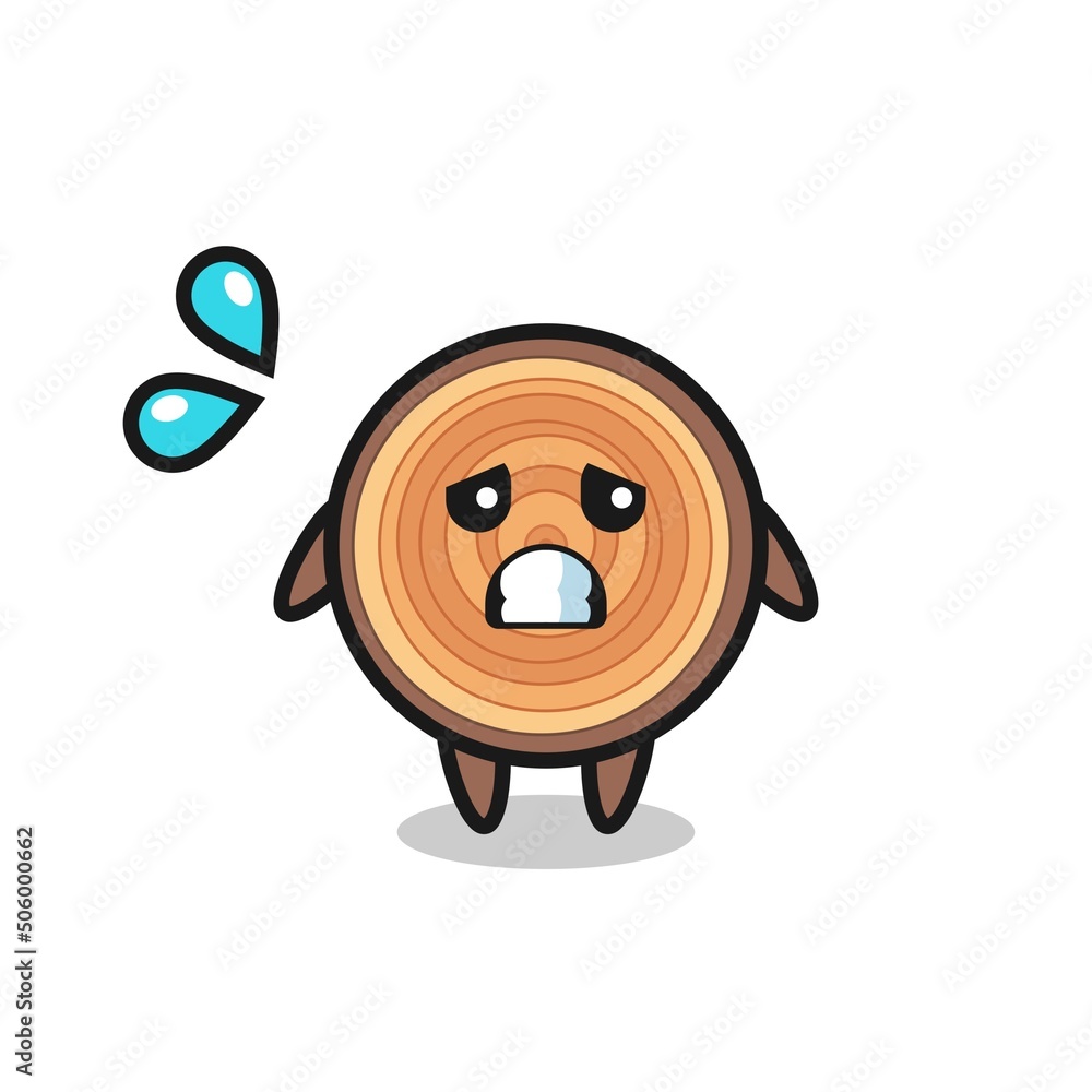 wood grain mascot character with afraid gesture wood grain mascot character with afraid gesture