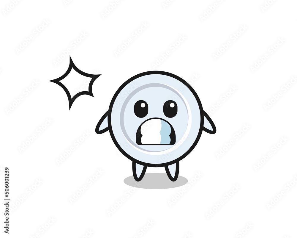 plate character cartoon with shocked gesture plate character cartoon with shocked gesture