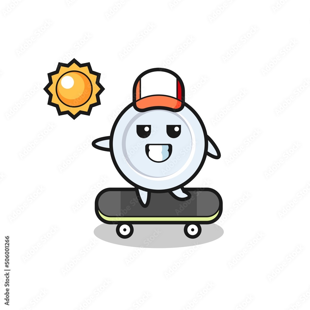 plate character illustration ride a skateboard plate character illustration ride a skateboard