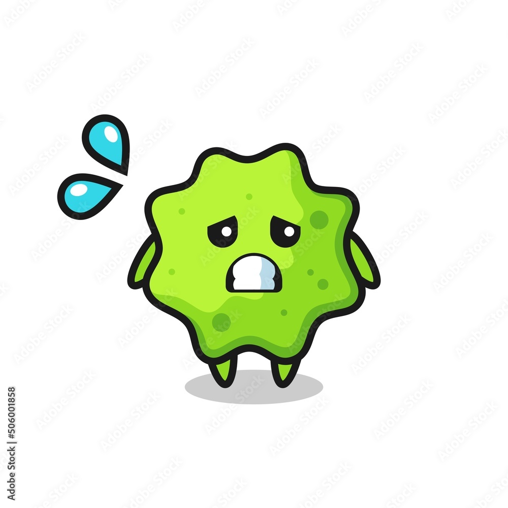 splat mascot character with afraid gesture splat mascot character with afraid gesture