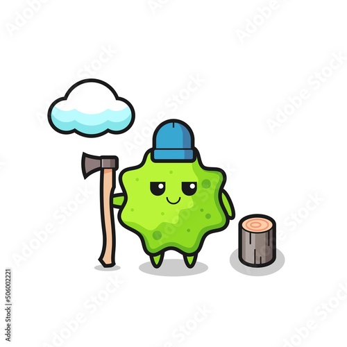 Character cartoon of splat as a woodcutter