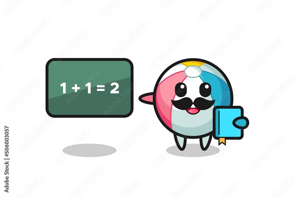 Illustration of beach ball character as a teacher Illustration of beach ball character as a teacher