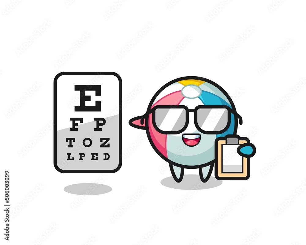 Obraz premium Illustration of beach ball mascot as an ophthalmology