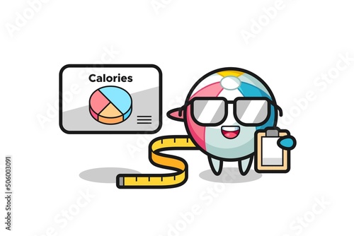 Illustration of beach ball mascot as a dietitian