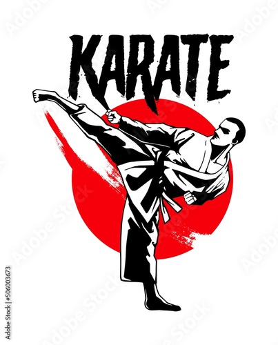 karate sport artwork for t-shirt design