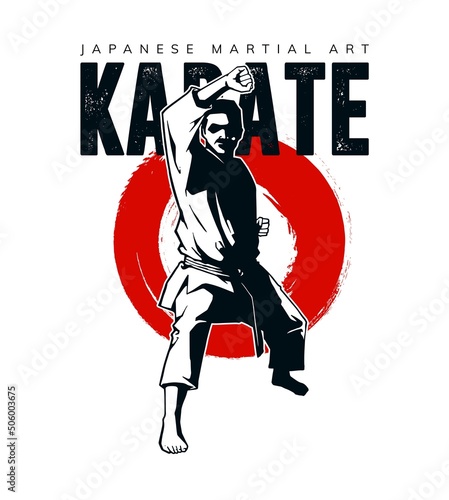 karate sport artwork for t-shirt design