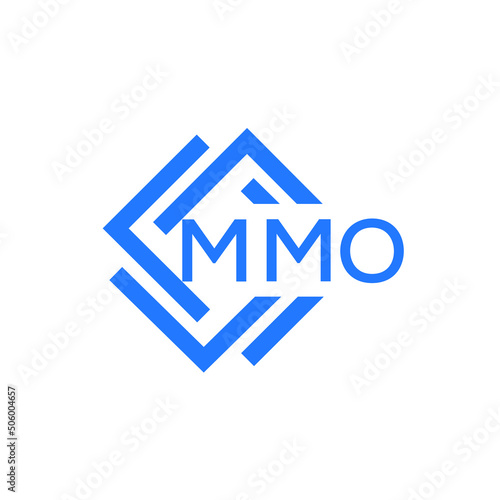 MMO technology letter logo design on white  background. MMO creative initials technology letter logo concept. MMO technology letter design.
