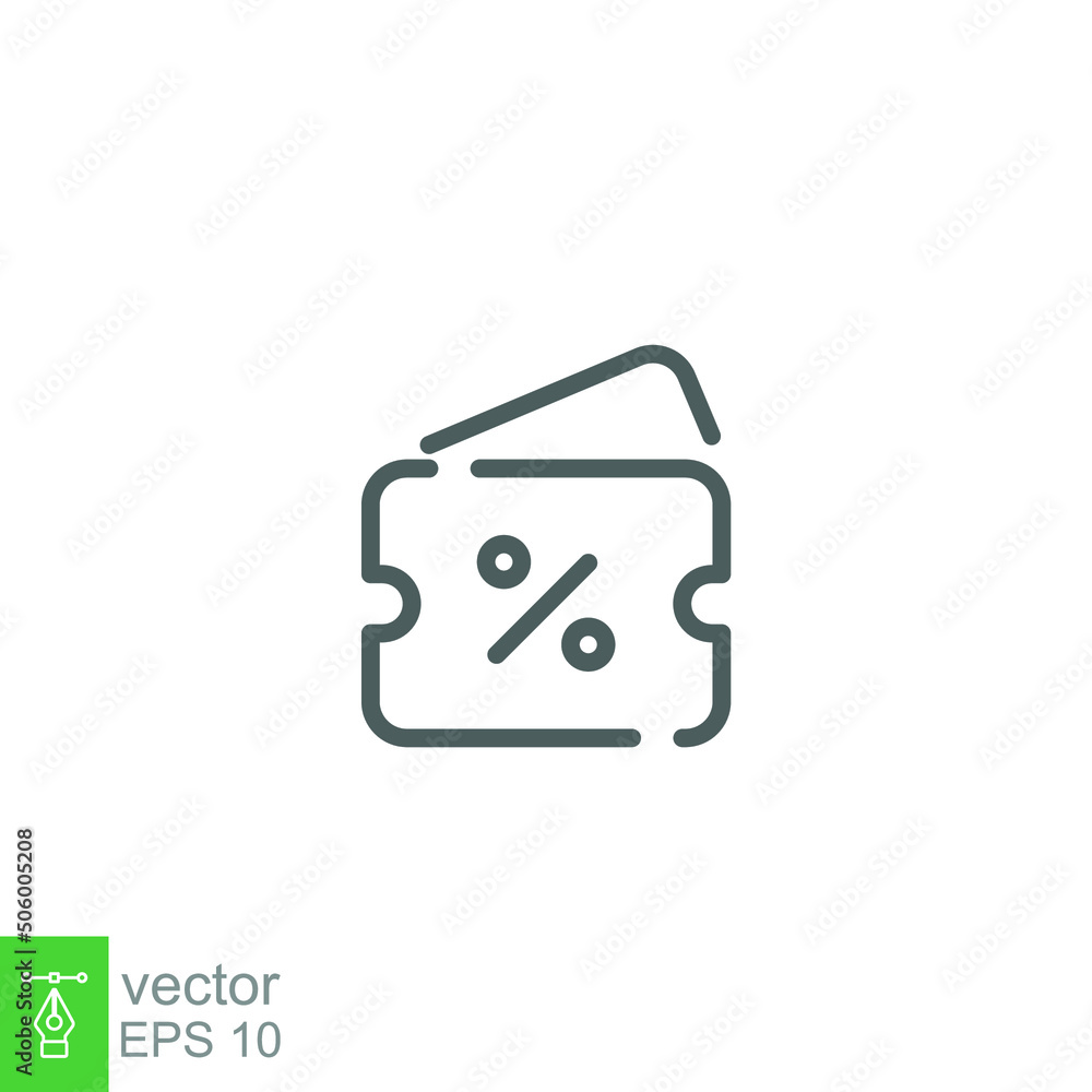 Discount icon. Sale coupon concept. Simple outline style. Thin line vector illustration isolated on white background. EPS 10. Discount icon. Sale coupon concept. Simple outline style. Thin line vector illustration isolated on white background. EPS 10.