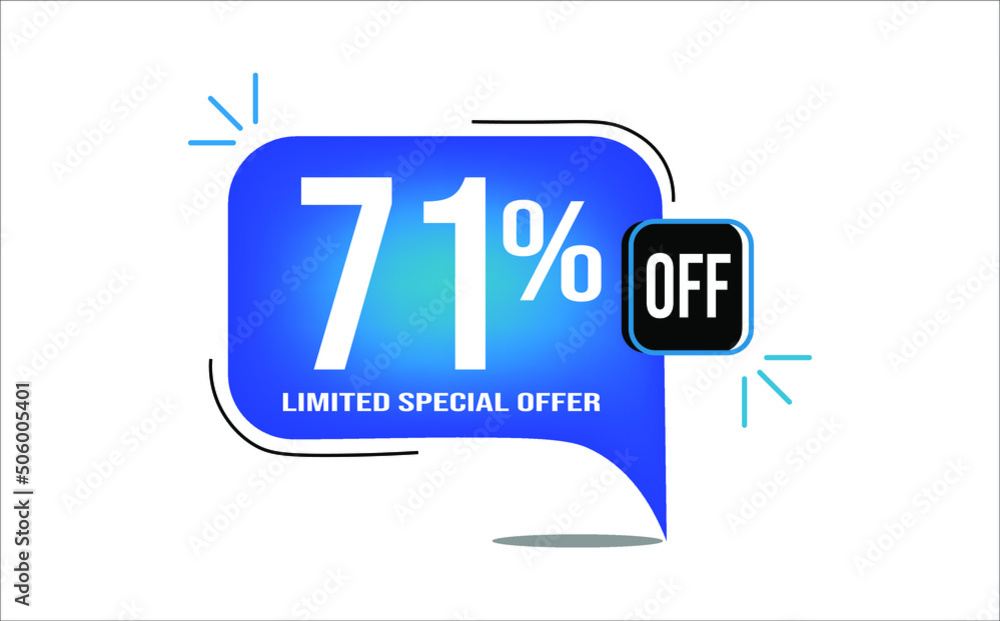 Fototapeta premium 71% off blue balloon. Wholesale buy and sell banner. Limited special offer