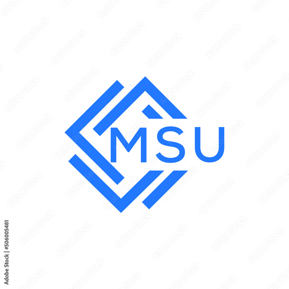 MSU technology letter logo design on white  background. MSU creative initials technology letter logo concept. MSU technology letter design.
