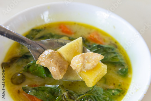 green curry with beef and durian Thai style