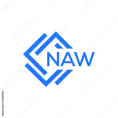 NAW technology letter logo design on white background. NAW creative initials technology letter logo concept. NAW technology letter design.