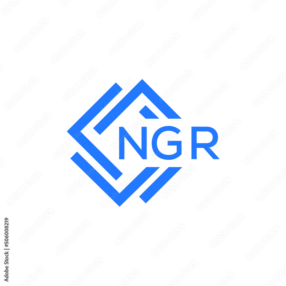 NGR technology letter logo design on white  background. NGR creative initials technology letter logo concept. NGR technology letter design.
