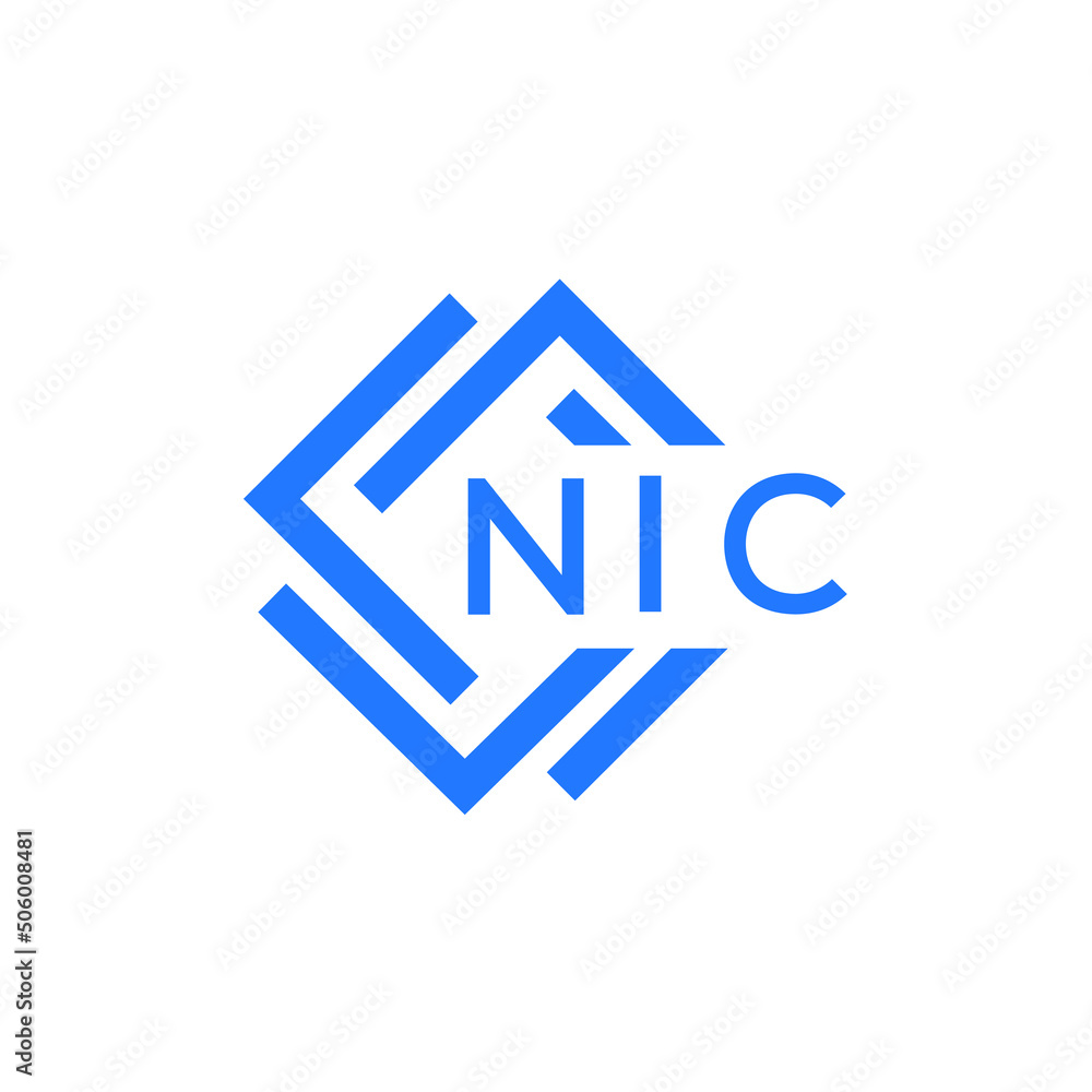 NIC technology letter logo design on white Cbackground. NIC creative initials technology letter logo concept. NIC technology letter design.
