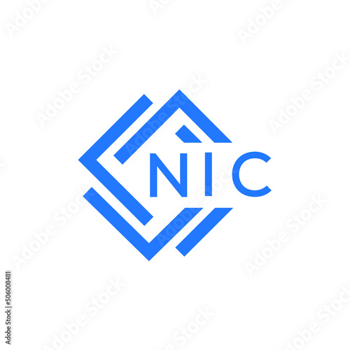 NIC technology letter logo design on white Cbackground. NIC creative initials technology letter logo concept. NIC technology letter design.
