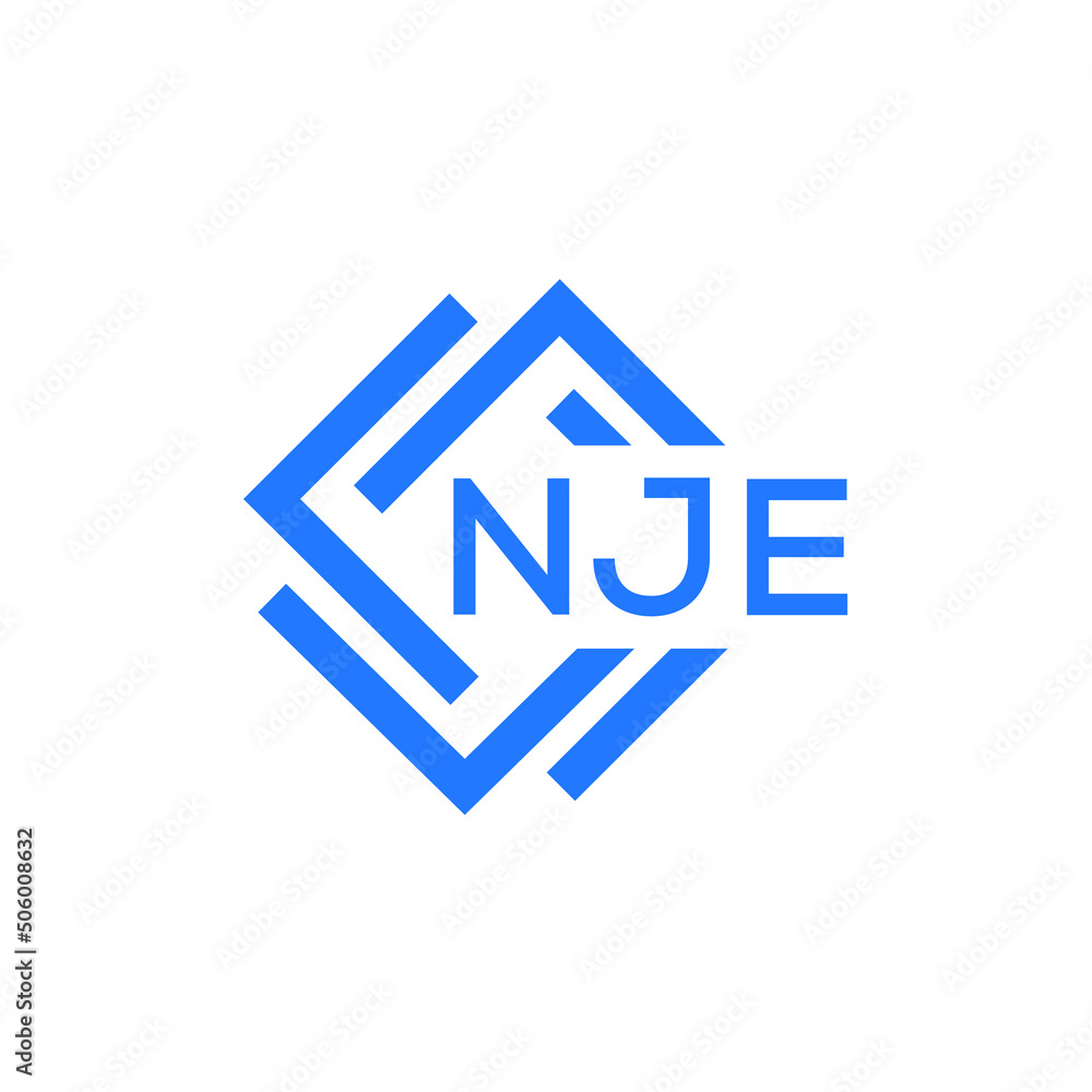 NJE technology letter logo design on white  background. NJE creative initials technology letter logo concept. NJE technology letter design.
