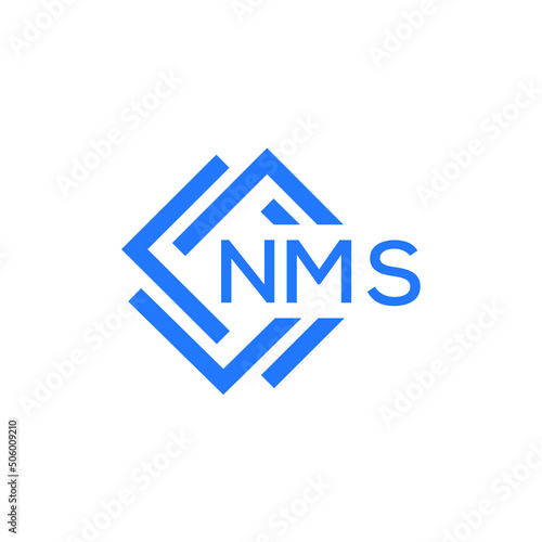 NMS technology letter logo design on white  background. NMS creative initials technology letter logo concept. NMS technology letter design.
 photo