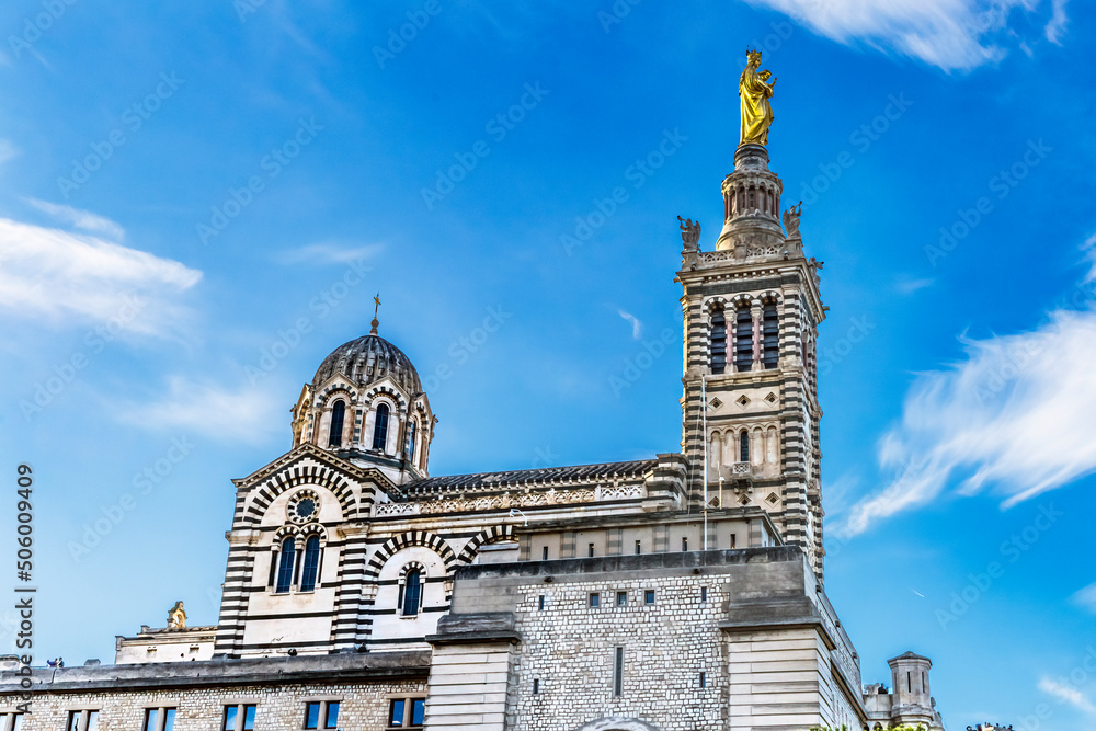 Golden Mary Statue Notre Dame de la Garde Marseille France