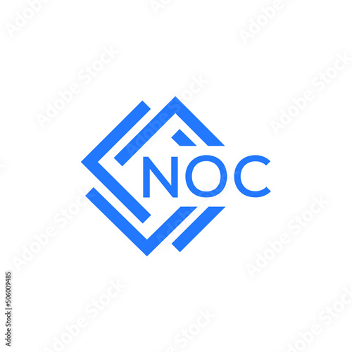 NOC technology letter logo design on white  background. NOC creative initials technology letter logo concept. NOC technology letter design.
