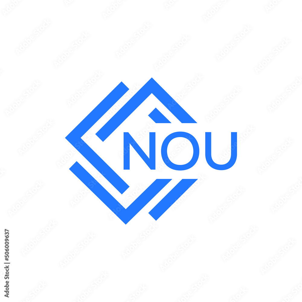 NOU technology letter logo design on white  background. NOU creative initials technology letter logo concept. NOU technology letter design.
