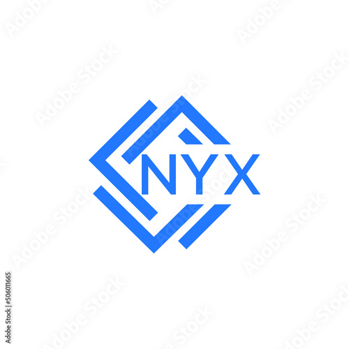 NYX technology letter logo design on white  background. NYX creative initials technology letter logo concept. NYX technology letter design.

