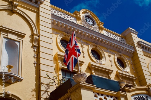 union jack flag outside old cinema in brighton 