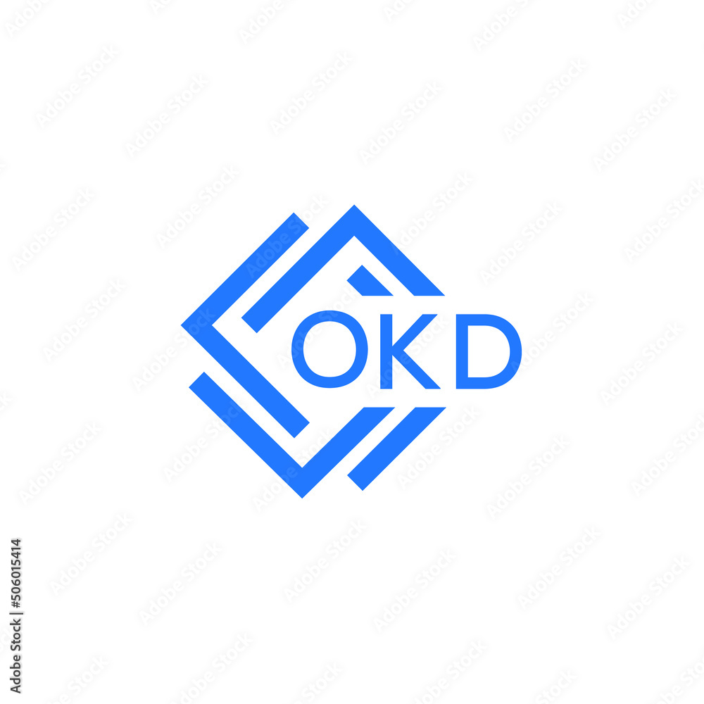OKD technology letter logo design on white  background. OKD creative initials technology letter logo concept. OKD technology letter design.
