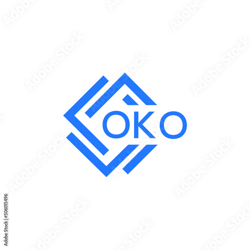 OKO technology letter logo design on white  background. OKO creative initials technology letter logo concept. OKO technology letter design.
