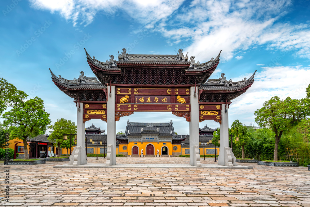 Ancient architecture of Nanshan temple in Taizhou, China Ancient architecture of Nanshan temple in Taizhou, China