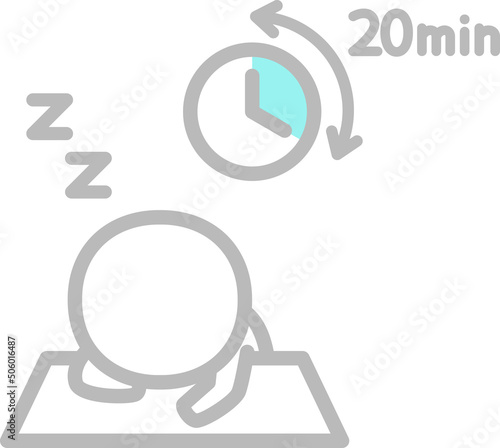 机に伏せて短時間の昼寝をする人物