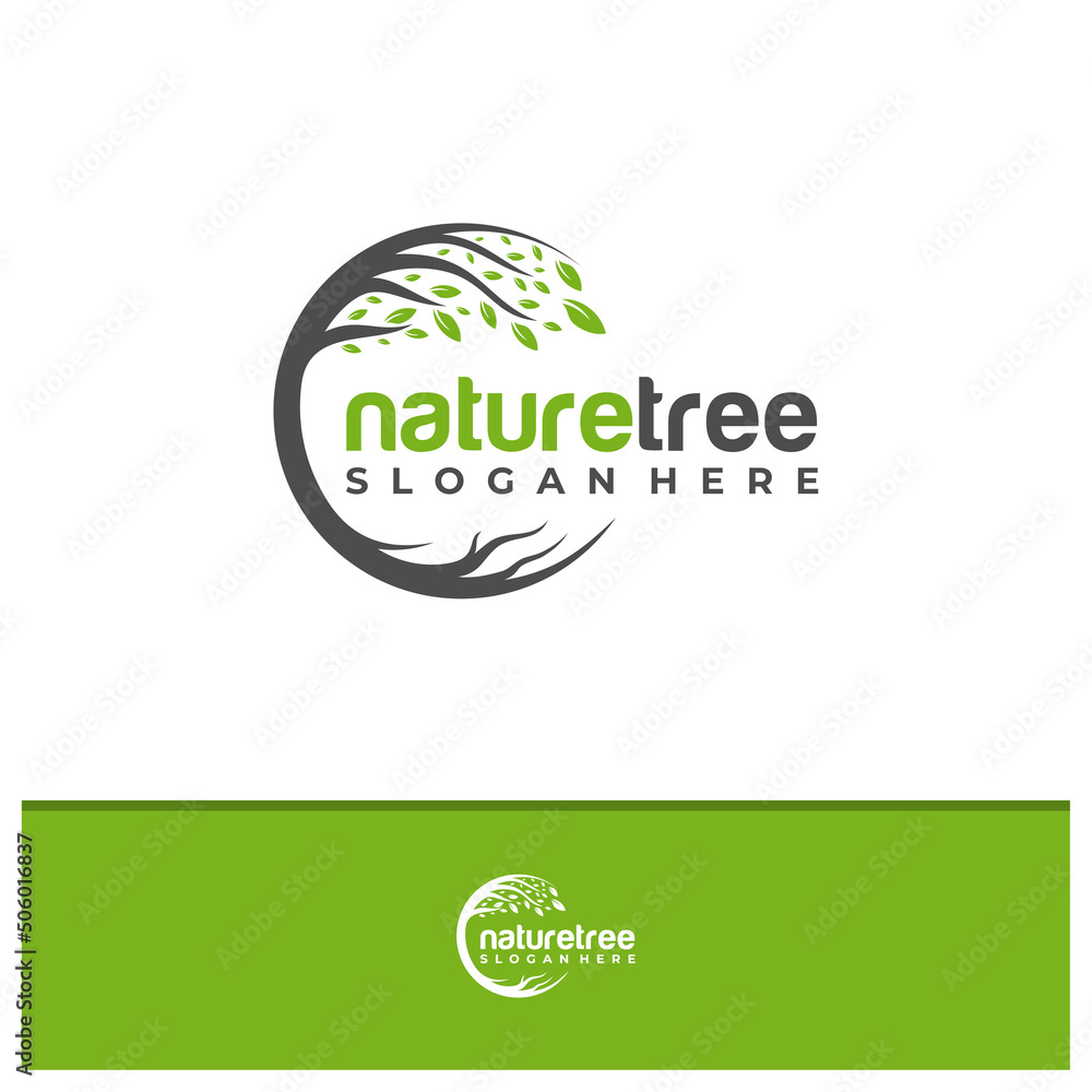Nature Tree logo design vector, Creative Tree logo concepts template illustration.