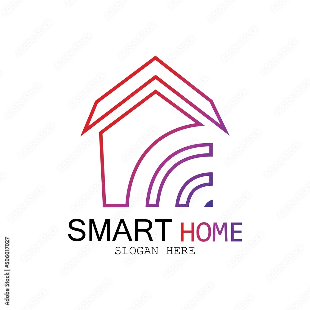 Wifi House Vector Logo.Smart City Tech Icon Vector. City Net Logo Concept Vector Wifi House Vector Logo.Smart City Tech Icon Vector. City Net Logo Concept Vector