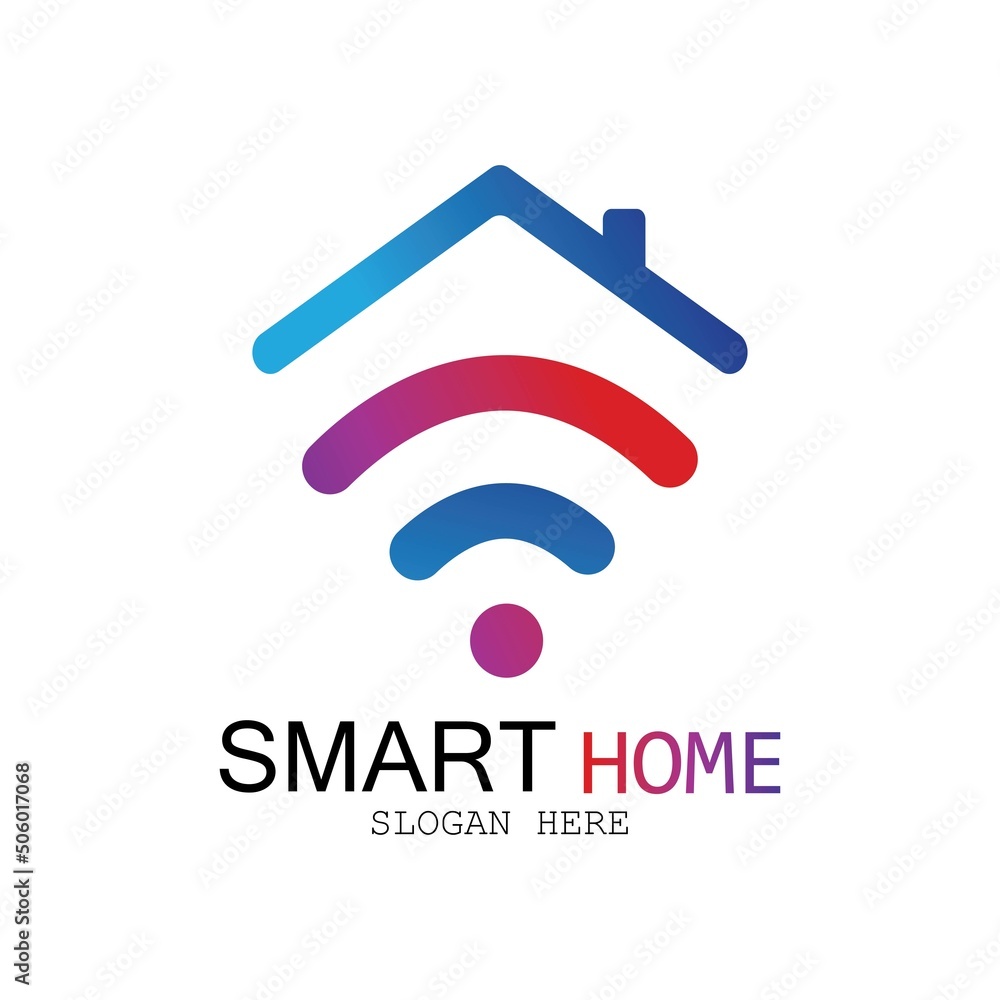 Wifi House Vector Logo.Smart City Tech Icon Vector. City Net Logo Concept Vector Wifi House Vector Logo.Smart City Tech Icon Vector. City Net Logo Concept Vector