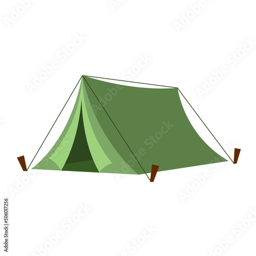 camping tent flat vector illustration