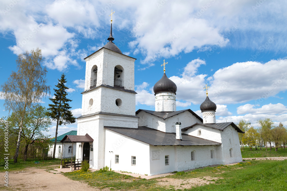 The ancient church of St. Nicholas the Wonderworker (1543) on a sunny May day. Ostrov, Pskov region. Russia