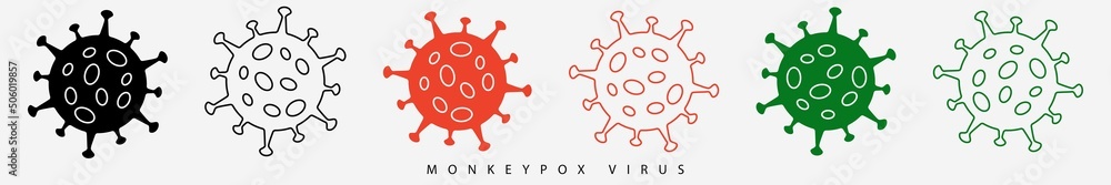 Set icon sign monkeypox. Pox virus concept. Vector illustration Set icon sign monkeypox. Pox virus concept. Vector illustration