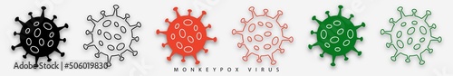 Set icon sign monkeypox with shadow. Pox virus concept. Vector illustration photo