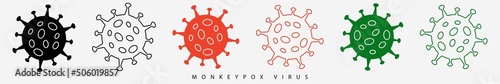 Set icon sign monkeypox. Pox virus concept. Vector illustration