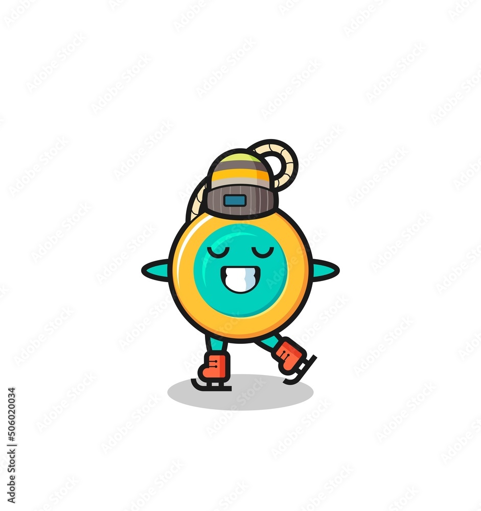 yoyo cartoon as an ice skating player doing perform yoyo cartoon as an ice skating player doing perform