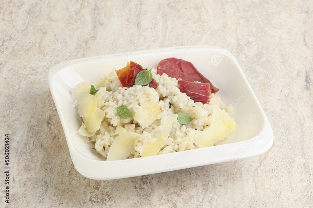 Risotto with duck breast and parmesan Risotto with duck breast and parmesan
