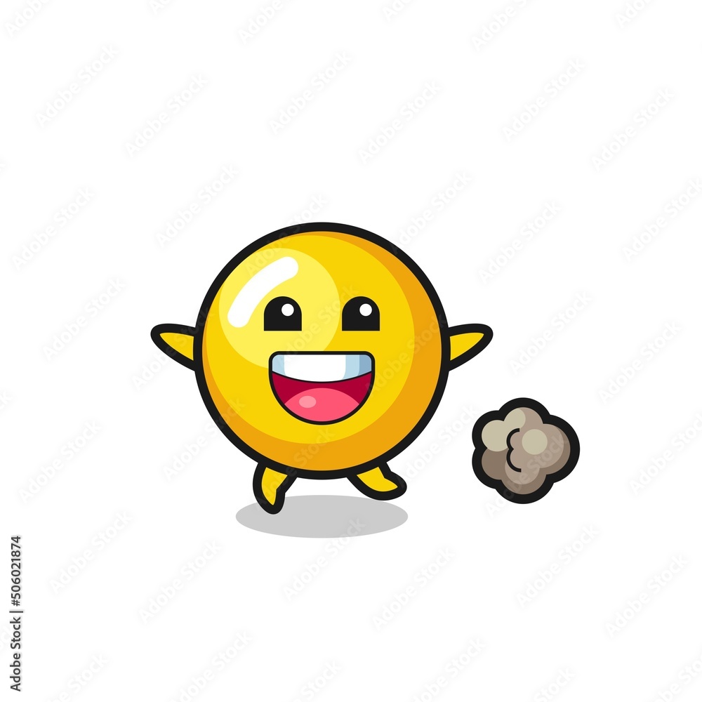 the happy egg yolk cartoon with running pose the happy egg yolk cartoon with running pose