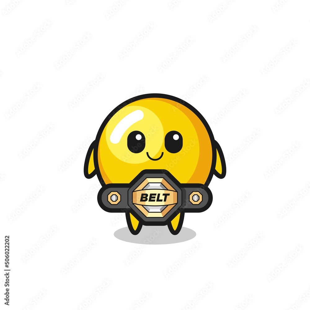 Fototapeta premium the MMA fighter egg yolk mascot with a belt
