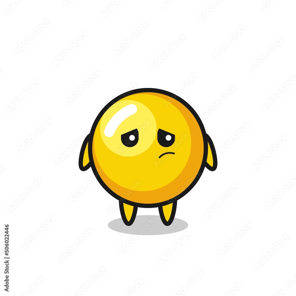 the lazy gesture of egg yolk cartoon character