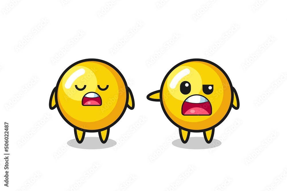 illustration of the argue between two cute egg yolk characters illustration of the argue between two cute egg yolk characters