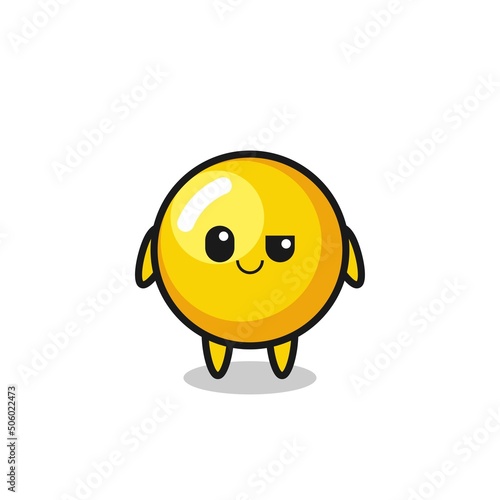 egg yolk cartoon with an arrogant expression