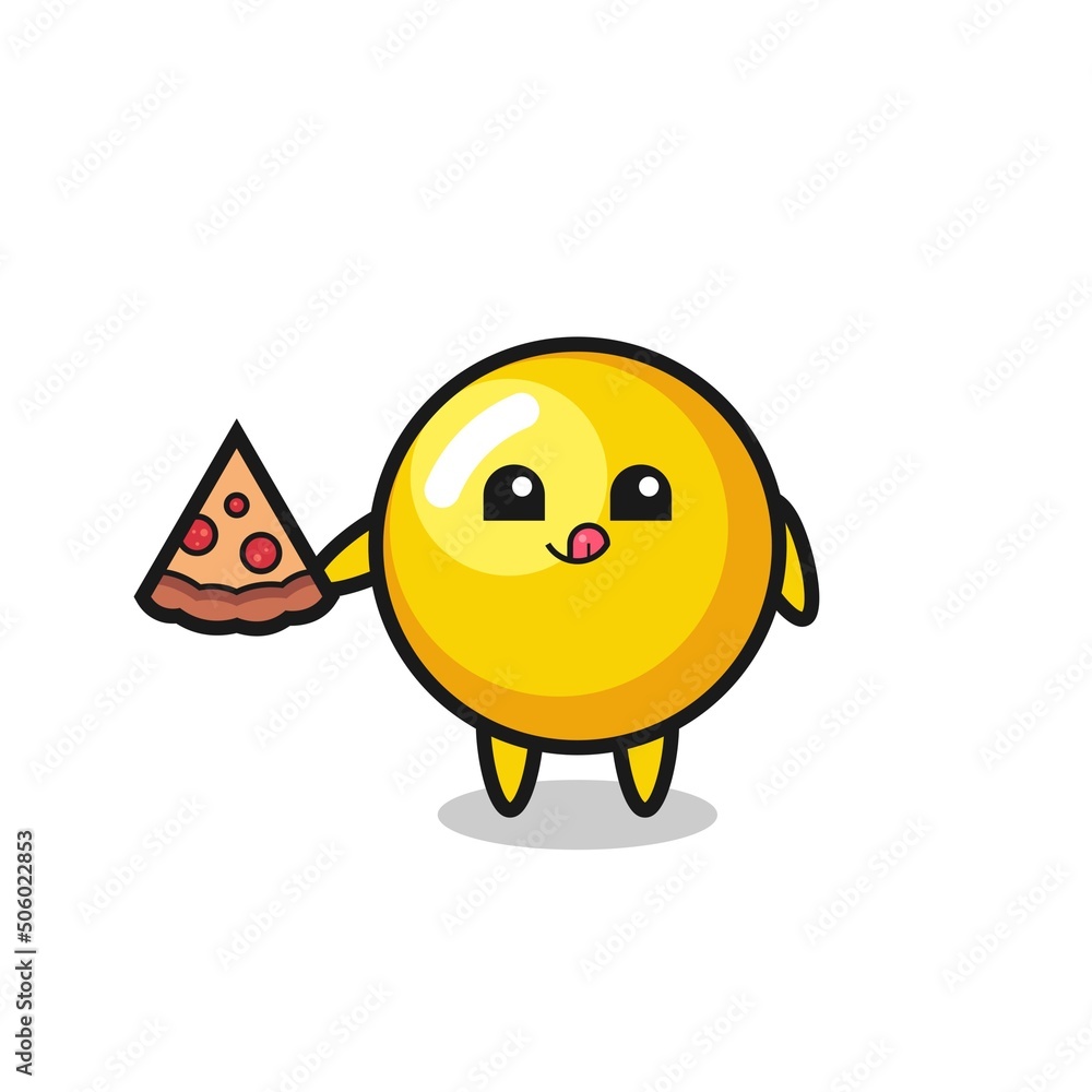 cute egg yolk cartoon eating pizza cute egg yolk cartoon eating pizza
