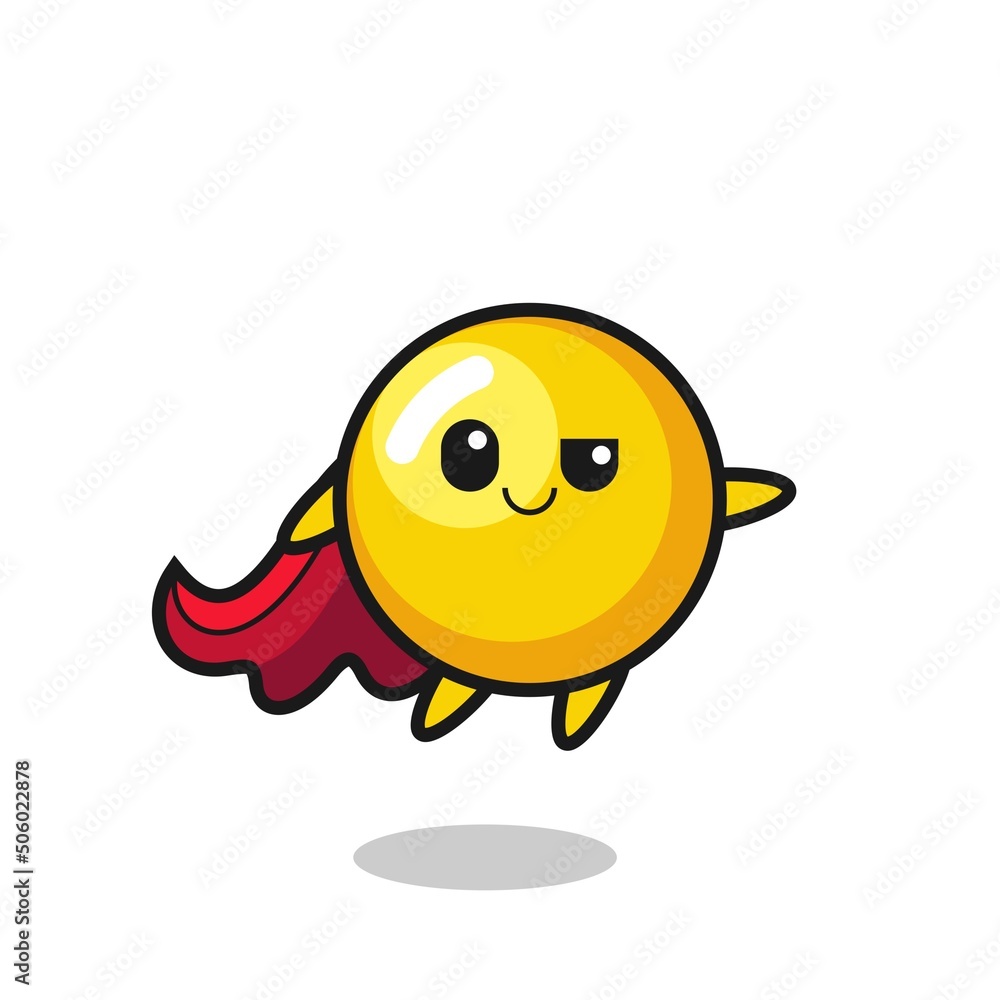 cute egg yolk superhero character is flying