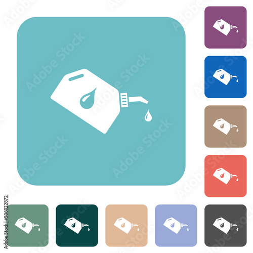 Oiler with oil drop rounded square flat icons